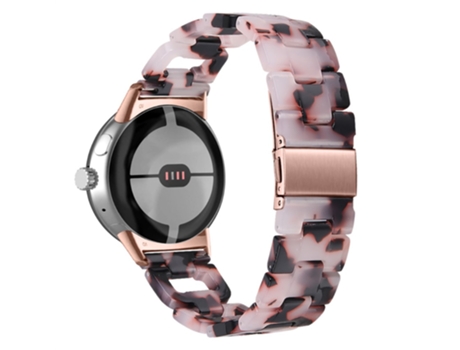 Correa de acero inoxidable hebilla en forma de D para Google Pixel Watch - rosa/negro