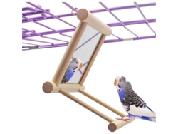 2026-juguete Columpio De Madera Con Espejo Para Aves, Juguete Para Jaula De Loro, Entretenimiento Y Ejercicio Para Periquitos, Cotorras Y Más