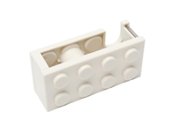 Porta Cinta De Oficina Con Forma De Bloques Lindos, Cortador Fácil, Para Escuela Y Estudio, Blanco