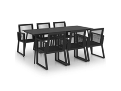 Maison Exclusive - Juego De Comedor Para Jardín 7 Piezas Ratán Pvc Negro