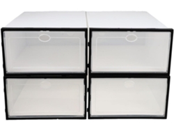 Cajas Zapatos Impermeables Duraderas Juego 4 Plástico Blanco Tapas Transparentes Almacenamiento Seguro