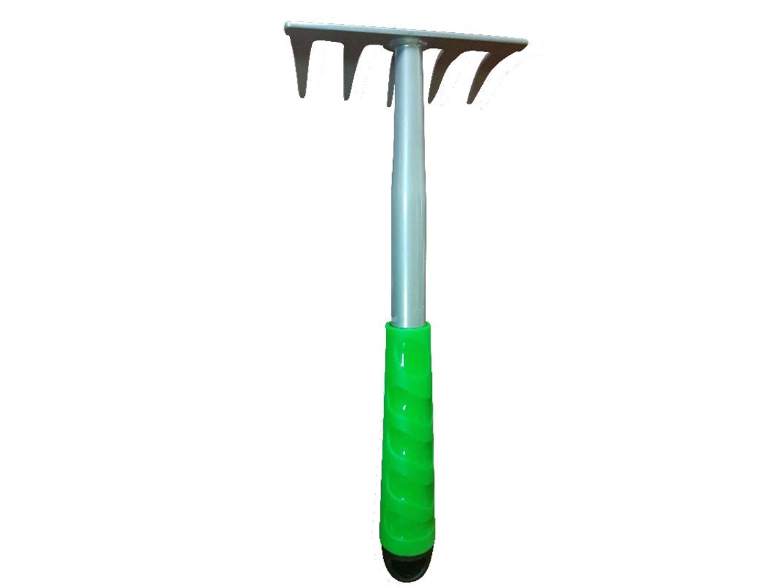 Pluvia jardin mini rastrillo de mano 5 puas con mango a05