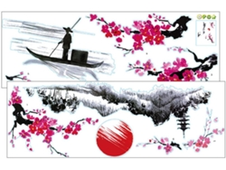 2 Juegos De Pegatinas Decorativas Chinas Para Pared En Pvc Removible Sin Residuos.