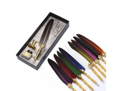 Set De Pluma De Pluma, Pluma De Tinta De Inmersión Vintage Europea Con Caja De Regalo