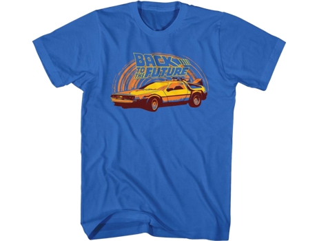 Camiseta Unisexo DEEPSTONE Sunrise DeLorean Back To The Future Azul real (XXL)