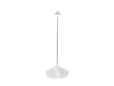 Lámpara de mesa LED Pina Pro recargable y regulable en hoja de plata ZAFFERANO