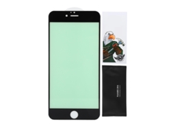 Protector de pantalla de vidrio templado Aetheria para iPhone 6 Plus con protección ocular, luz verde, borde negro.