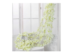 Baok-flower Ratán Artificial 1.8m 135 piezas Colgante de Seda y Plástico Ratán Imitación Decorativo Blanco para Decoración