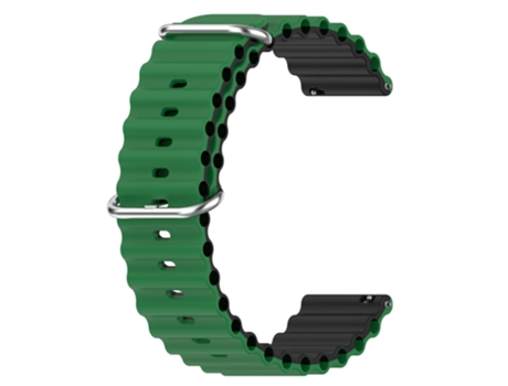 Correa de Silicona 22mm diseño ondulado bicolor para Garmin Vivoactive 4/Venu 2 - verde/negro