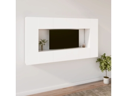 Pack Muebles de Armario Tv 8 Pzs Madera Procesada Blanco
