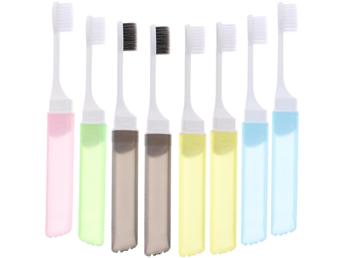 Cepillo De Dientes Portátil Plegable Para Viaje Con 8 Piezas Y Caja Para Cepillos De Dientes Rosewell