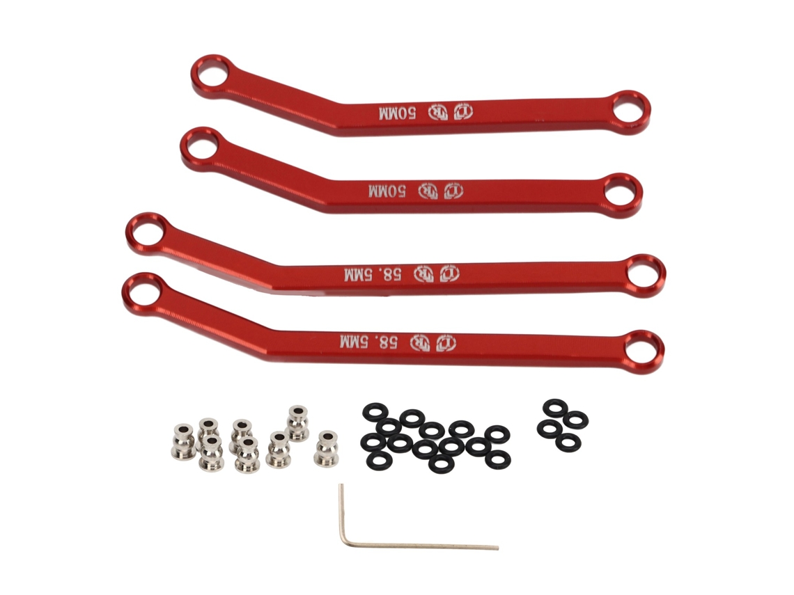 Piezas de reparación de chasis RC de metal de gran altura Mali para coche Crawler Axial SCX24 1/24, color rojo.