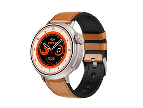 Smartwatch Mt30 Serie 8 Carga inalámbrica 300Ma Batería GPS Seguimiento Fitness Marrón Cuero