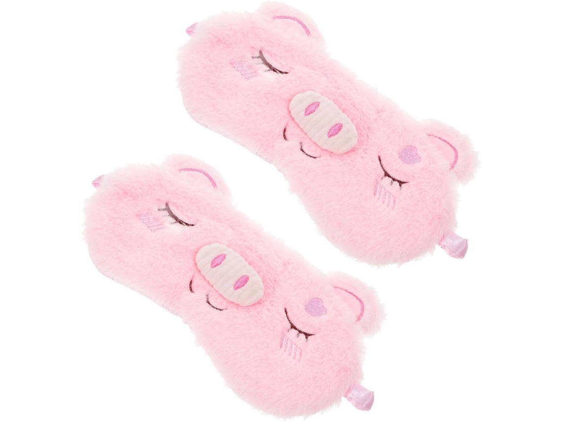 Dos Antifaces Rosas De Felpa Para Dormir, Ideales Para Niños Y Niñas, Con Diadema Elástica Cómoda.