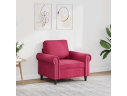 Sillón De Relax | Silla De Relajación | Sillón De Terciopelo Rojo Tinto 60 Cm