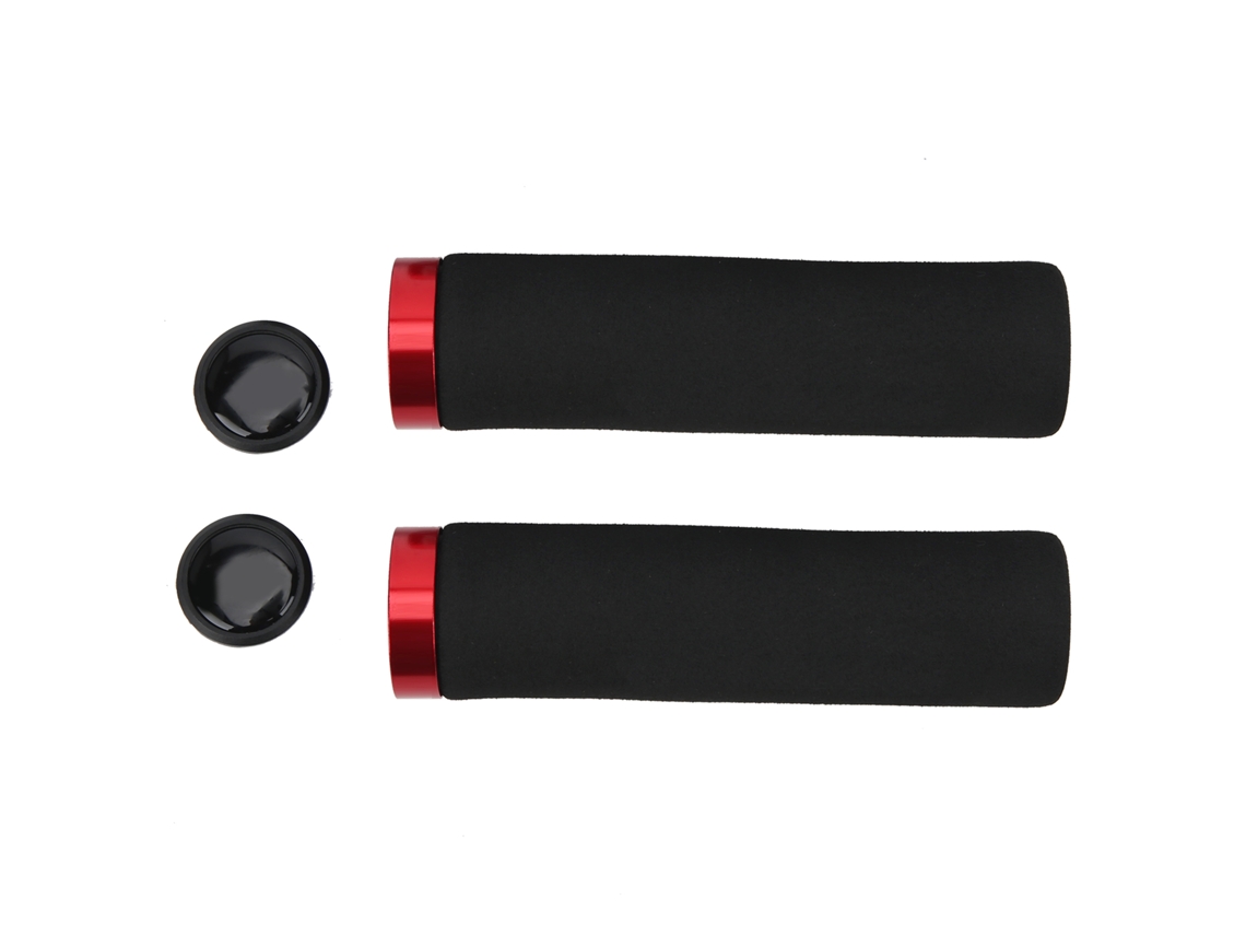 Asas De Bicicleta De Espuma Antideslizante Para Mountain Bike Con Aro De Bloqueo Rojo Y Mango Negro