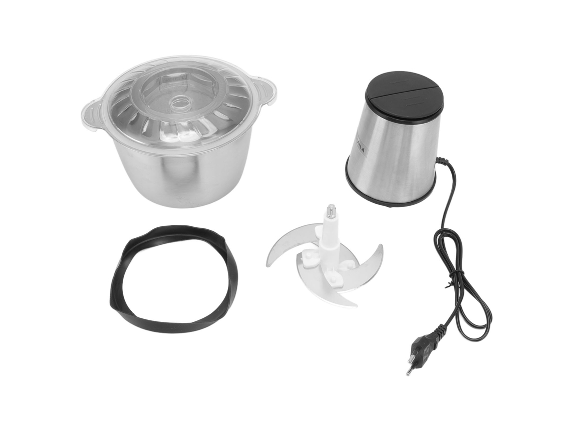 Picadora de carne eléctrica multifuncional de acero inoxidable de 2 l y 300 W con 4 cuchillas y enchufe europeo de 220 V.