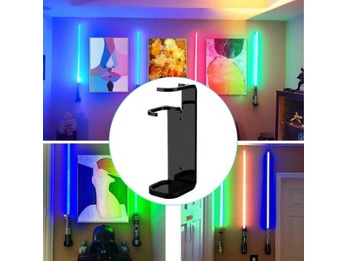 Soporte de pared para sable láser de acrílico transparente con tornillos | Zeuxo negro