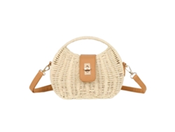 Bolso Para Mujer Trenzado Con Forma De Media Luna Y Cierre Metálico