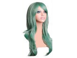 Peluca De Cosplay De Color Verde Menta Ondulada Larga Resistente Al Calor Para Mujeres