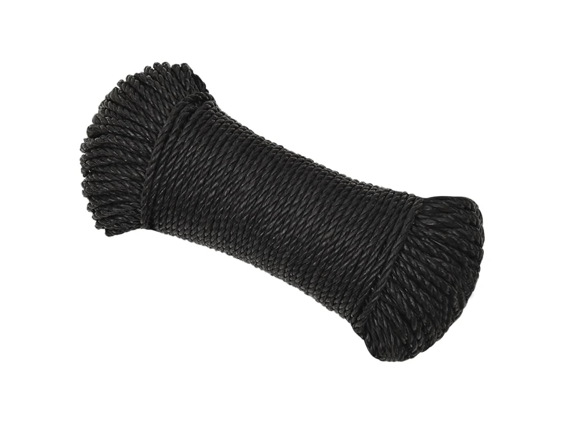 Cuerda de trabajo de poliéster negro de 3 mm y 100 m HARLANV1