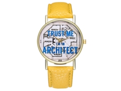 Reloj De Pulsera De Cuarzo Moderno Y Elegante Para Mujer, Reloj Amarillo De Moda Para Dama