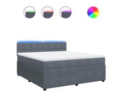 Maison Exclusive - Cama Box Spring Con Colchón Terciopelo Gris Oscuro 180x200 Cm