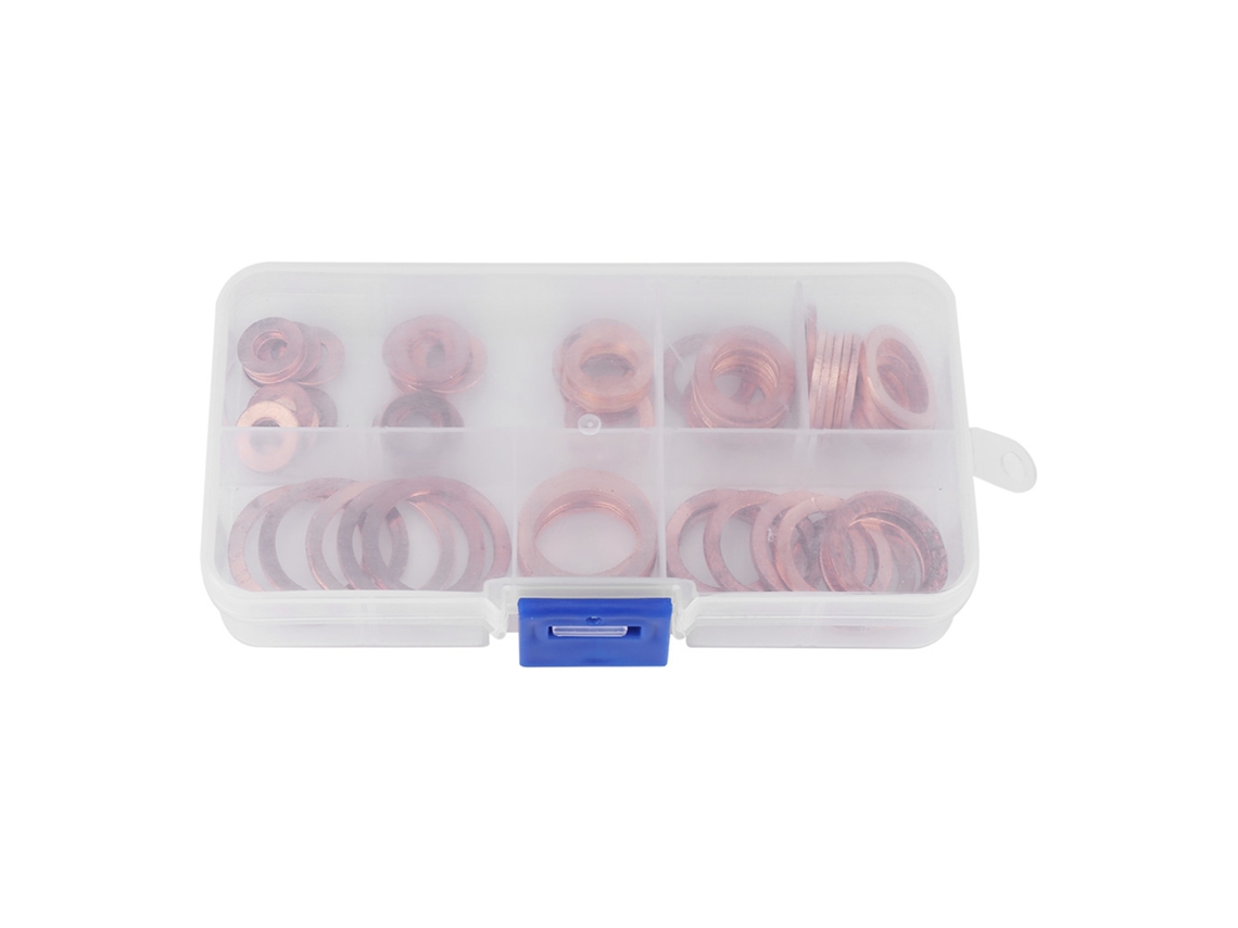 Kit 80 Arandelas De Cobre Sólido Para Tapón De Aceite, Juego De Motor Con Caja