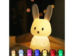 Lámpara de noche de silicona con forma de conejo, LED y sensor táctil. MDUG