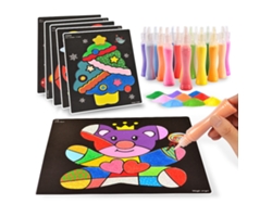 Rebe-set De Papel Para Desenho Com Areia Para Crianças 24 Cores 42 Folhas Brinquedos De Arte Criativo Educativo Diy