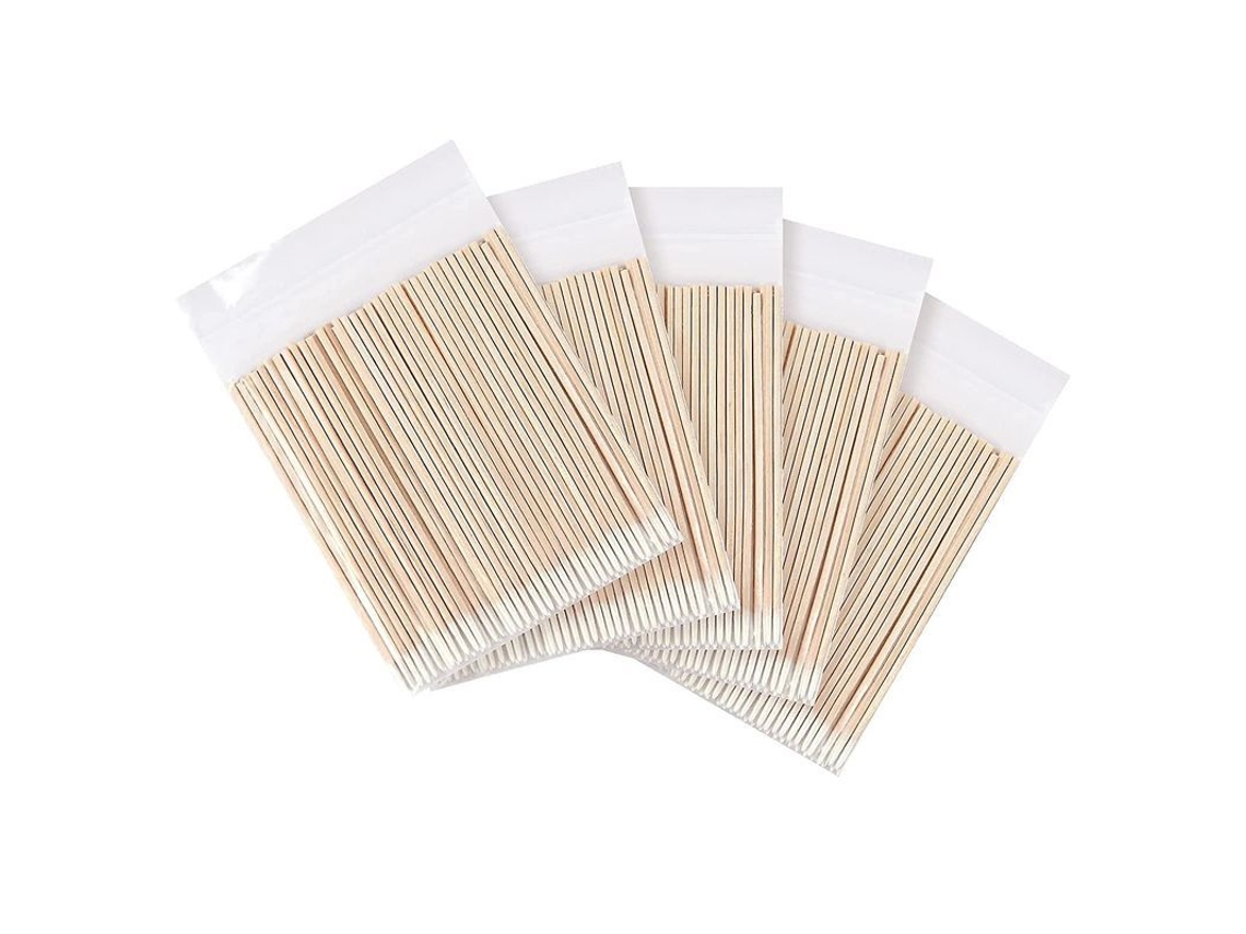 Bastoncillos De Algodón Puntiagudos En Paquetes De 5 (500 En Total) Para Maquillaje, Limpieza Y Corrección De Esmalte De Uñas.