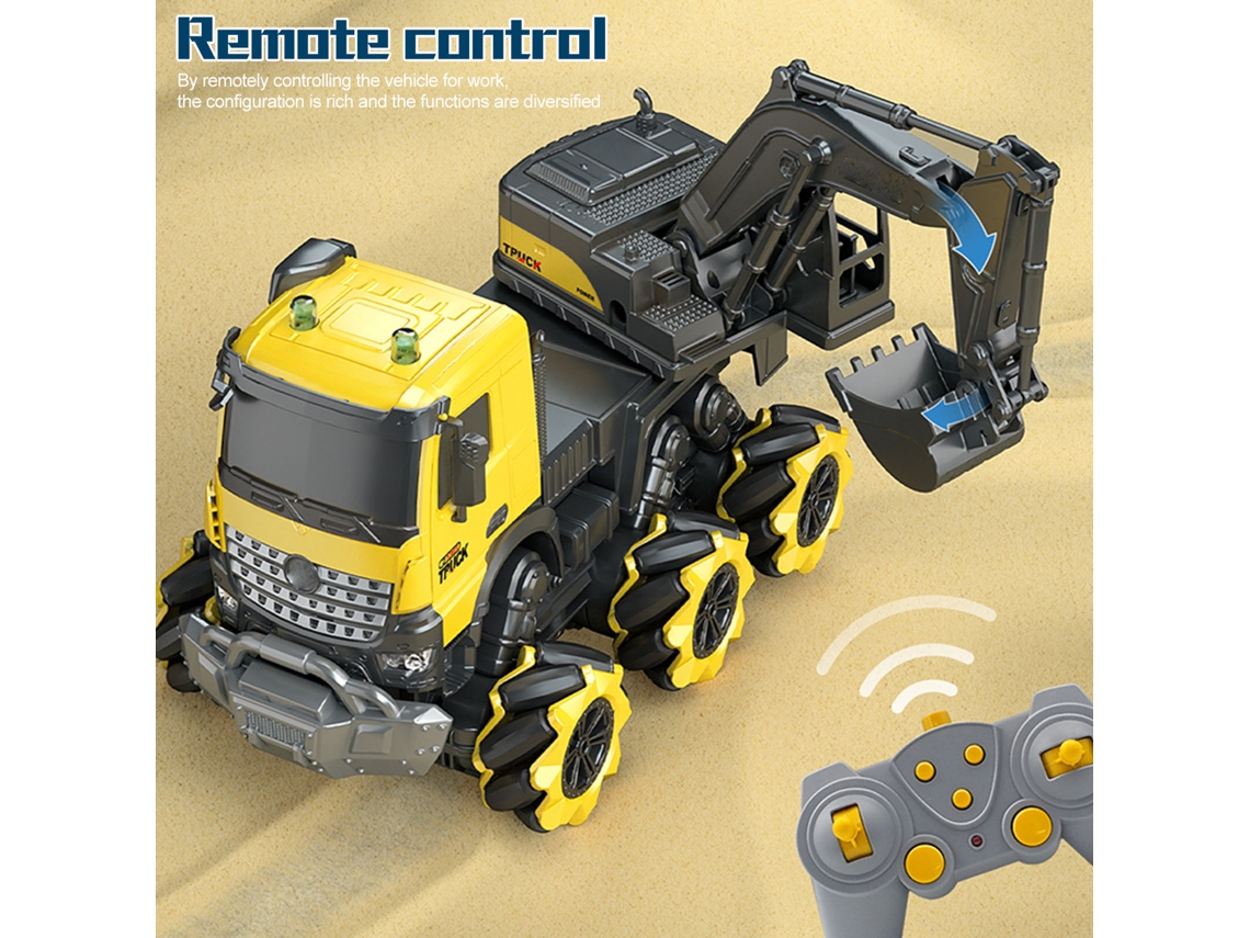 Excavadora De Juguete A Control Remoto De 2.4 Ghz A Escala 1/14, Vehículo De Construcción Con Luces Y Música, Regalo Para Niños, Requiere 2 Pilas.