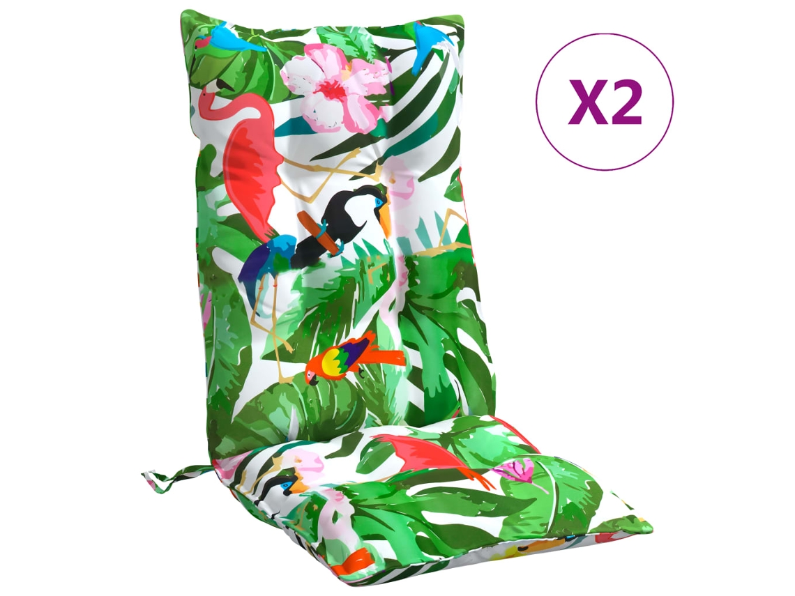 Conjunto 2 Cojines de silla con respaldo alto VIDAXL tela Oxford multicolor