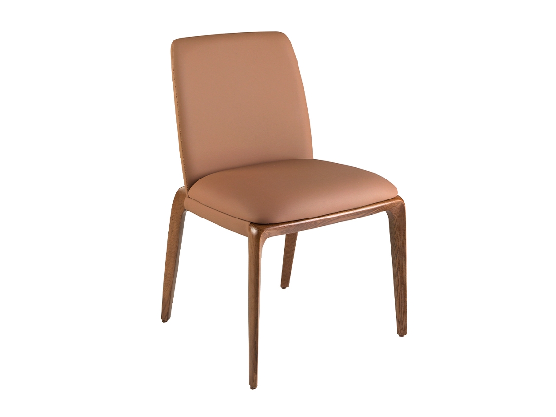 Cadeira em Pele Ecológica Castanha ANGEL CERDA 52 x 60 x 83