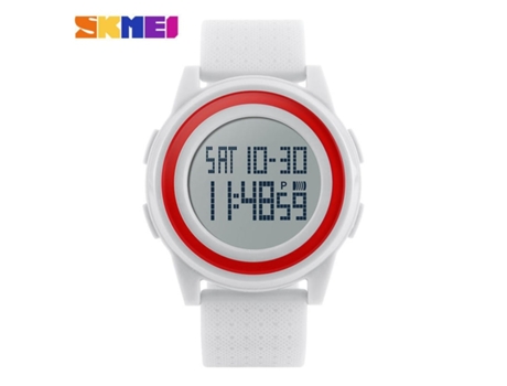Relojes deportivos digitales a prueba de agua con reloj de pulsera con pantalla gran angular para hombres y mujeres - Blanco VEANXIN