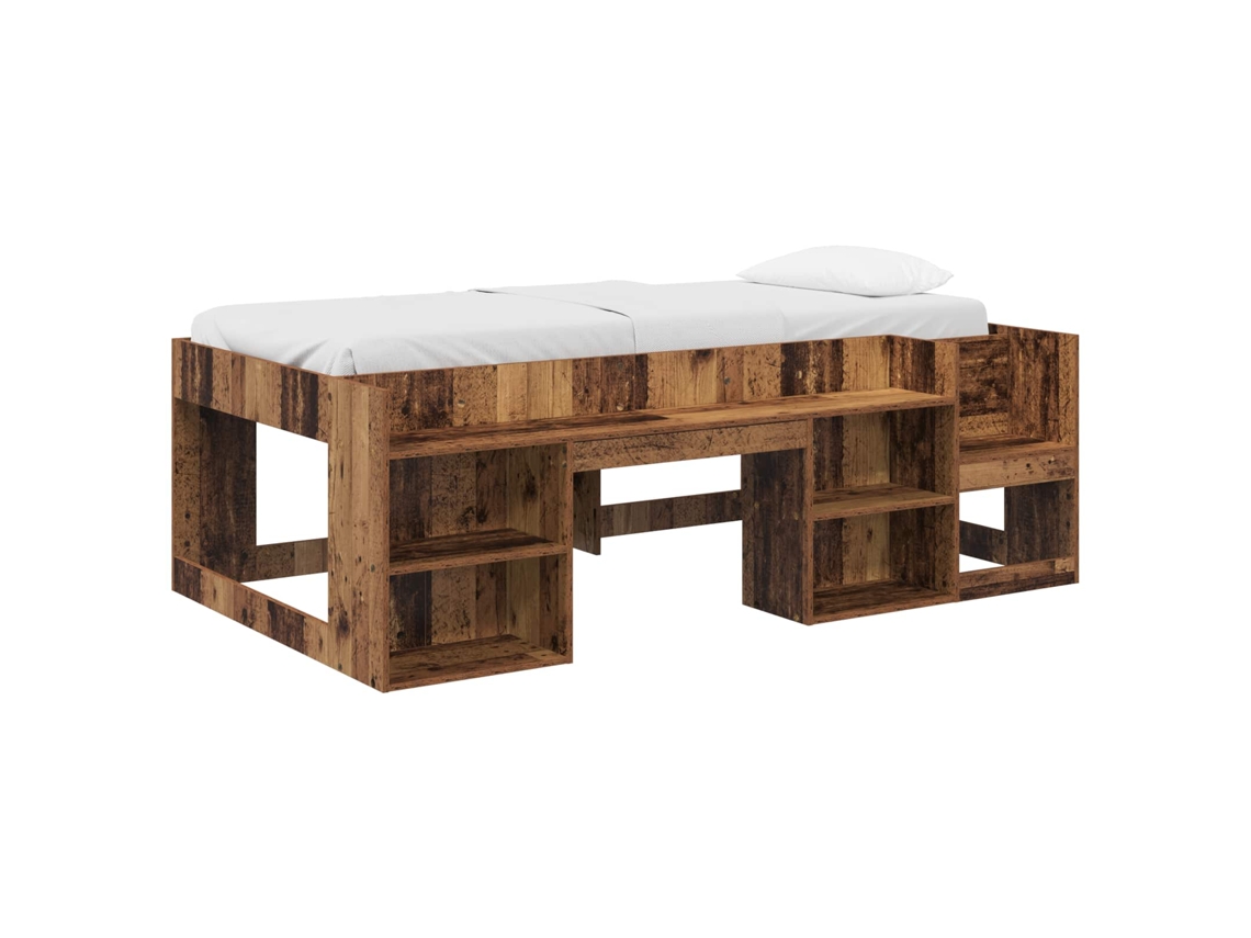 Maison Exclusive - Cama Infantil Con Almacenamiento Madera Envejecida 90 X 190 Cm