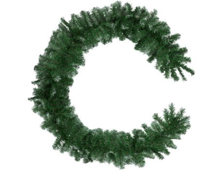 Corona De Navidad Verde con Puntas Blancas 2.7M