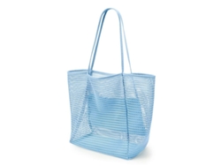 2026-bolso De Malla Para Playa Grande Con Bolsillo Cremallera Bolsa De Hombro Femenina (azul)