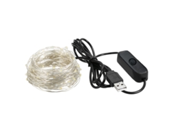 Guirnalda De Luces Led De 12 M, 120 Led, Cable Plateado, Usb, Resistente Al Agua Ip65, Luz Blanca Cálida, Ideal Para Navidad, Bodas, Interiores Y Exteriores.