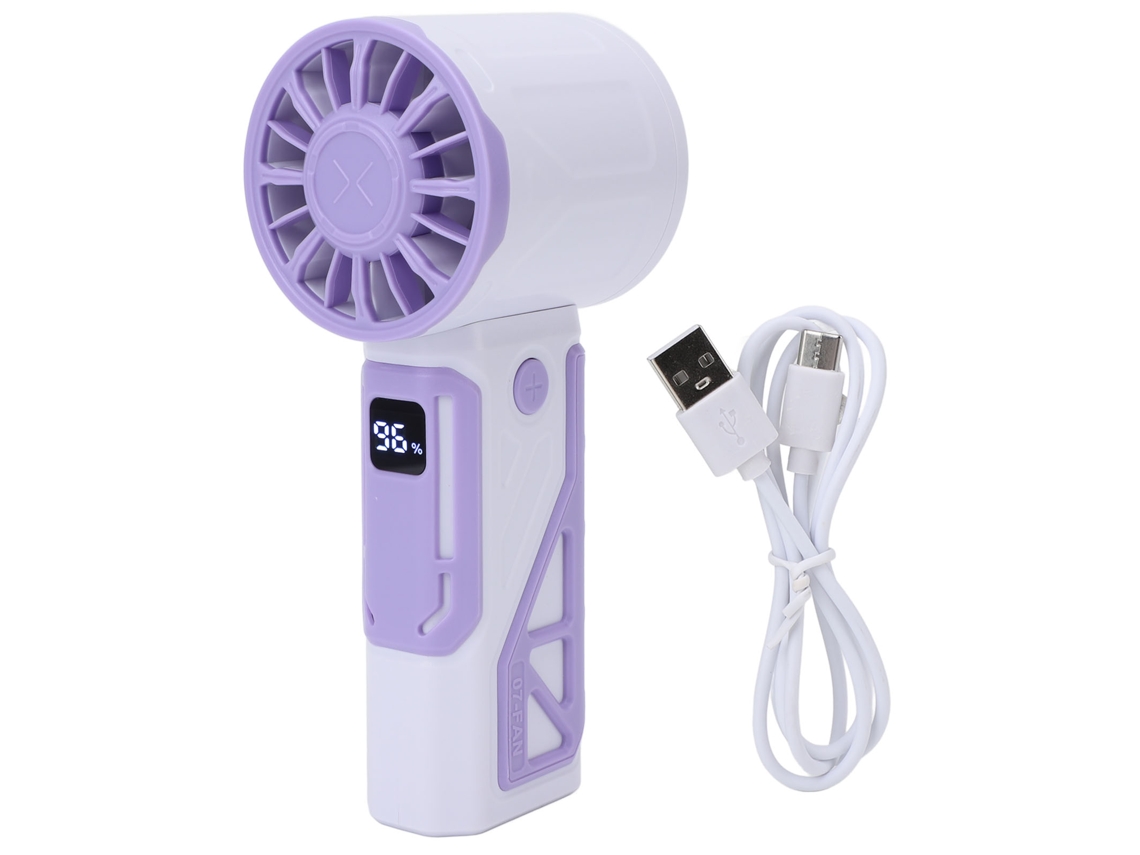 Mini ventilador portátil de mano recargable por USB, potente y silencioso, ideal para viajes y maquillaje - Morado