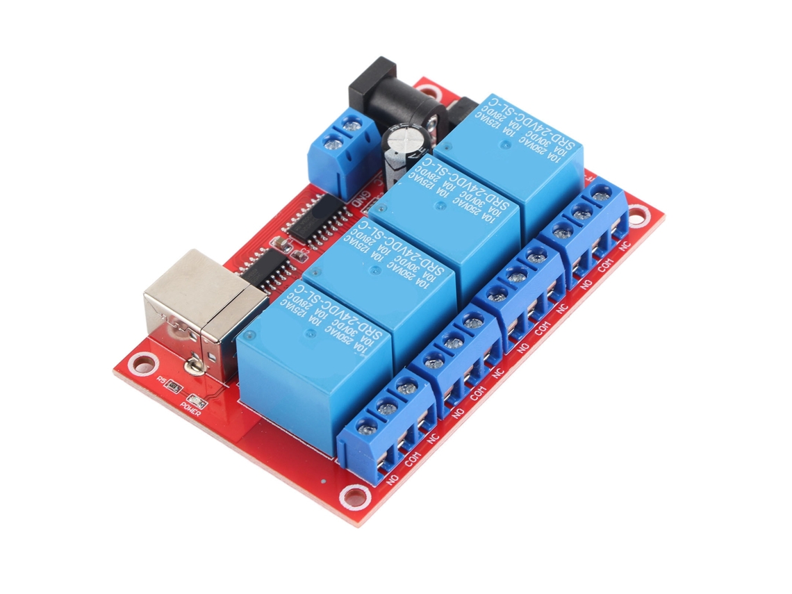 Módulo De Relé Usb De 4 Canales Y 24 V Cc Con 3 Modos De Funcionamiento, Placa De Control Plc
