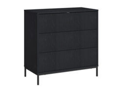 Cajonera Nykapin Con 3 Cajones Mdf 80x80x40cm - Negro en.casa