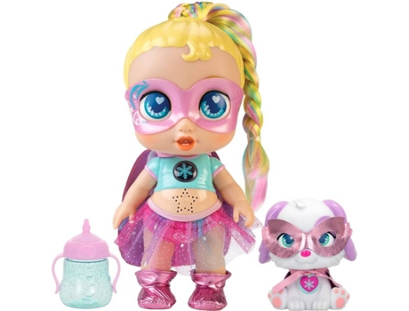 Muñeca SUPER CUTE LITTLE BABIES superheroína Regi con mascota y accesorios