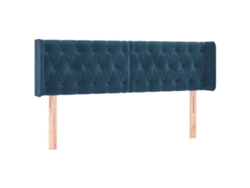 Cabecero con solapas, tela azul oscuro, MAISON EXCLUSIVE (147x16x78 cm)