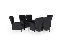 Maison Exclusive - Juego De Comedor De Jardín 7 Piezas Gris Oscuro