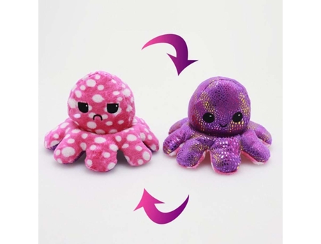 Muñeco de Pulpo Reversible de Doble Cara, Juguete de Felpa Con Tapa de Color de Vida Marina, Regalo de Navidad 12