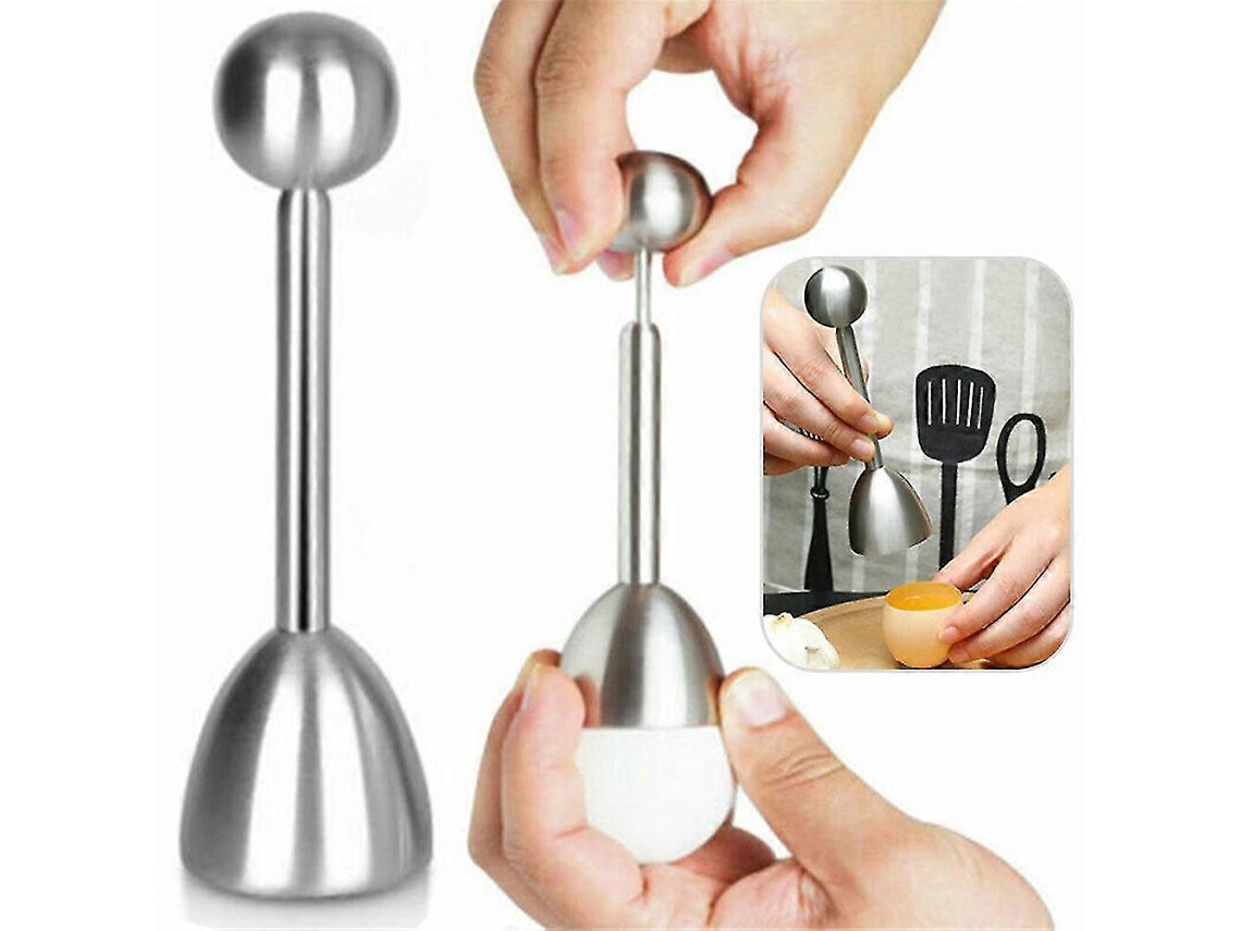 Abridor de cáscaras de huevo de acero inoxidable, cortador de tapas de huevos duros, herramienta de cocina Rosewell