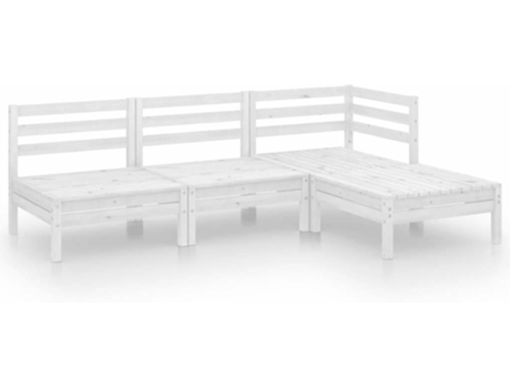 Conjunto 4 de muebles de jardín VIDAXL madera maciza pino blanco
