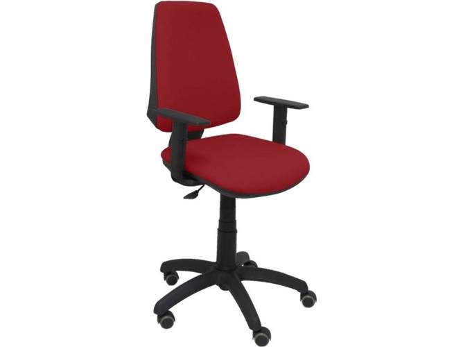 Silla de Escritorio Operativa PYC Elche CP Rojo BA RP con ruedas antiarañazos (Brazos Ajustables - Tejido)