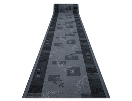 Alfombra de Pasillo Antideslizante DYWANY LUSZCZOW (67 x 1050 cm - Polipropileno - Gris)